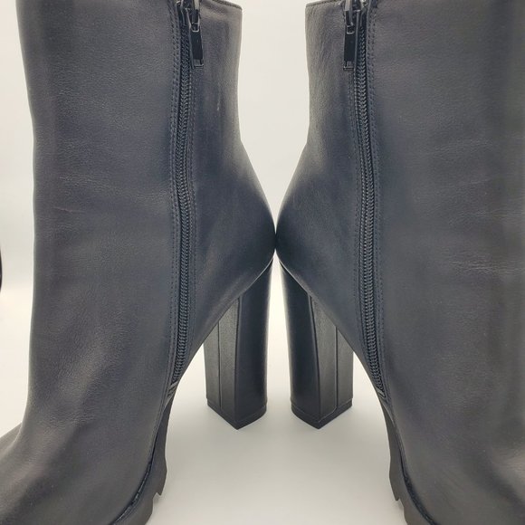 Aldo Tealith Black Leather Heel Ankle Boots size 8.5 - Picture 8 of 12
